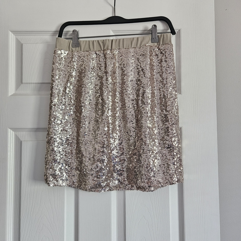 Joe Fresh Glittering Champagne Mini Skirt